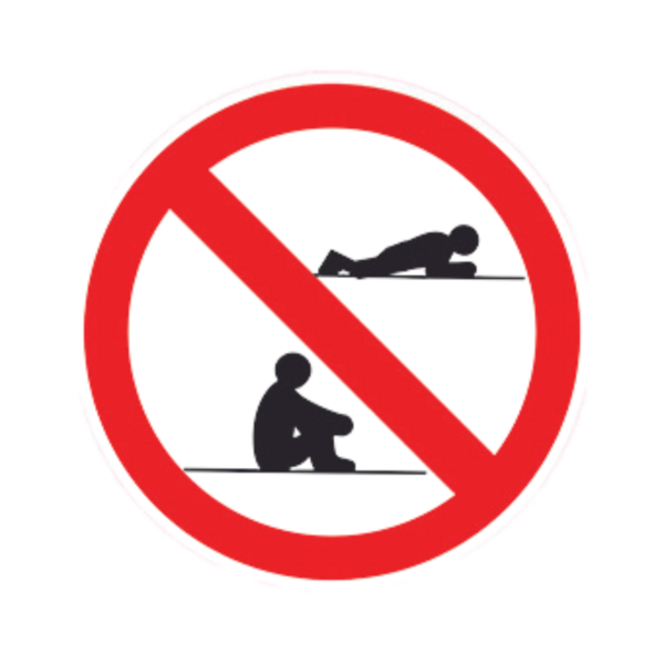 Balise Sticker Ne pas s'allonger ou s'asseoir sur la piste BALI-STI099